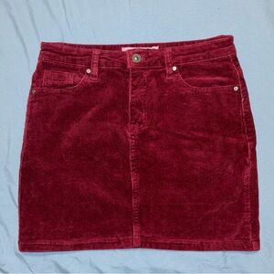 Mignon Jeans Wine Color Corduroy Mini Skirt